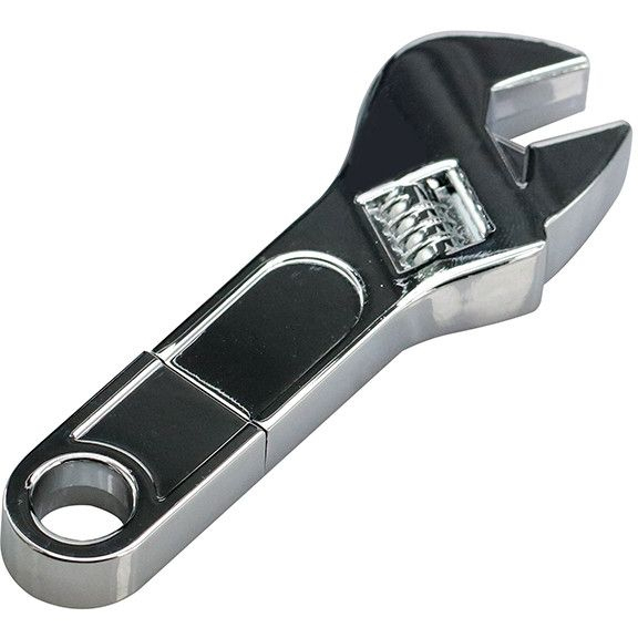 Металлическая флешка Adjustable Wrench разводной ключ, серебристая фото 1