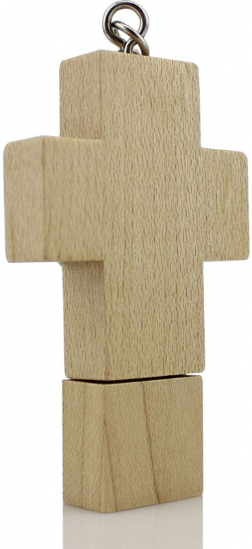 деревянная флешка, Esch, крест бежевая фото 6