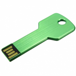 металлическая флешка, Loig, ключ, зелёная