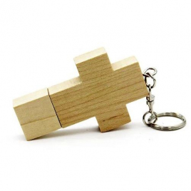 деревянная флешка, Esch, крест бежевая