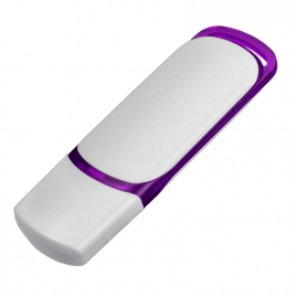 пластиковая флешка, Ozon, белая с фиолетовым