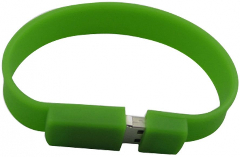 флешка браслет силиконовая Kuribi, зелёная фото 3