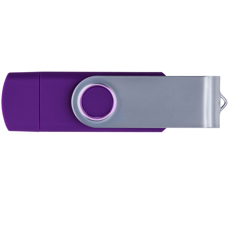 флешка комбинированная Lux Double OTG, фиолетовая фото 3