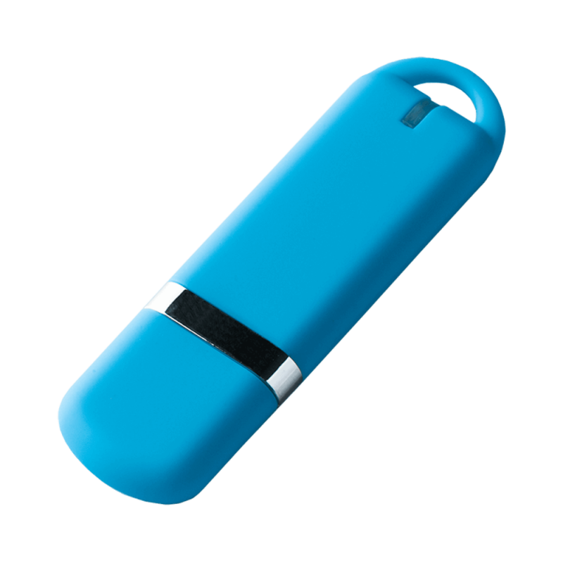 флешка пластиковая Bandos Soft, с колпачком, голубая фото 1