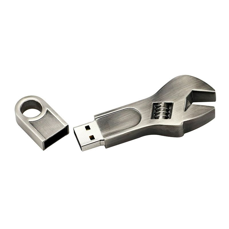 Металлическая флешка Adjustable Wrench разводной ключ, бронзовый фото 5