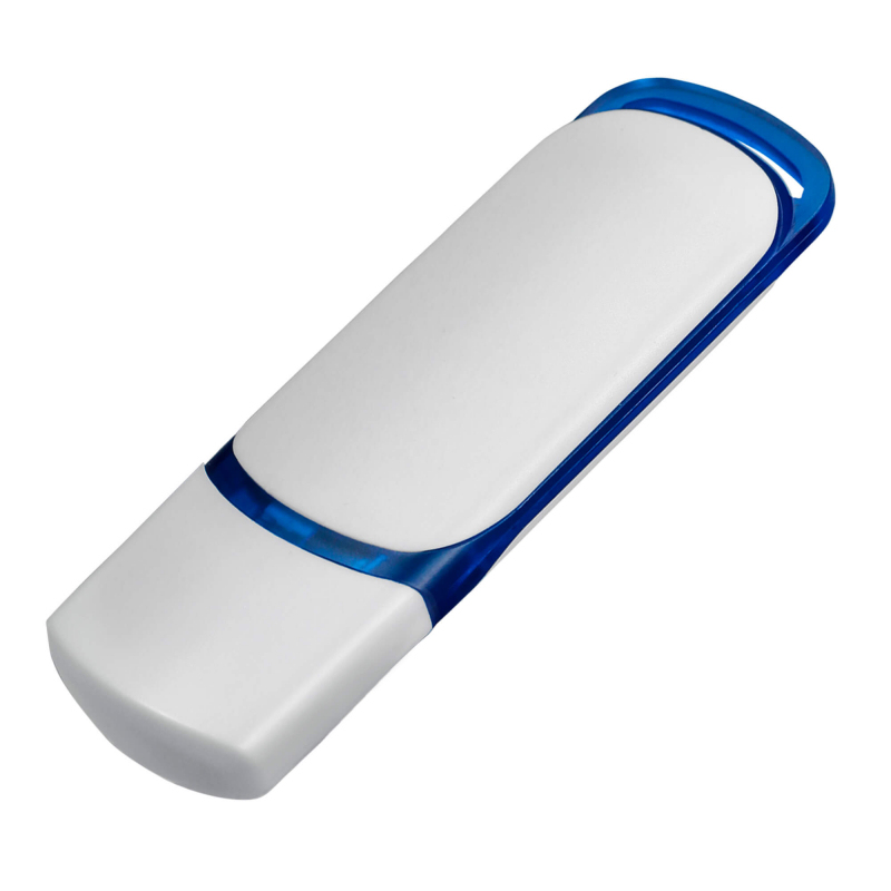 пластиковая флешка, Ozon, белая с синим фото 1